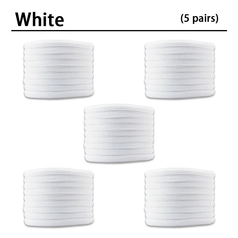 New Half Round High Quality Shoelaces 5mm Width Solid Color Shoelace Sneaker Classic Shoe Laces 1 Pair/3 Pair/5 Pair