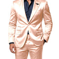 Men's Satin 2 - Piece Suit Set Slim Fit Peak Lapel Tuxedo Blazer With Straight Leg Pants For Wedding Party - View 13 | SAMAG
