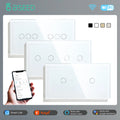 BSEED WIFI Double Light Switches 2/4/6 Gang 1/2/3 Way Wireless Touch Sensor Wall Switches Google Alexa Smart Life App Control