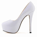 Women Sexy Pumps Stilettos 14cm Super High Heels Round Toes Platform Thin Heel NightClub Party Dress Red Wedding Shoes Big Size