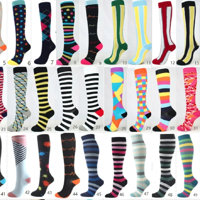 20 Pairs/lot Men Women Compression Socks Multi Pattern | SAMAG