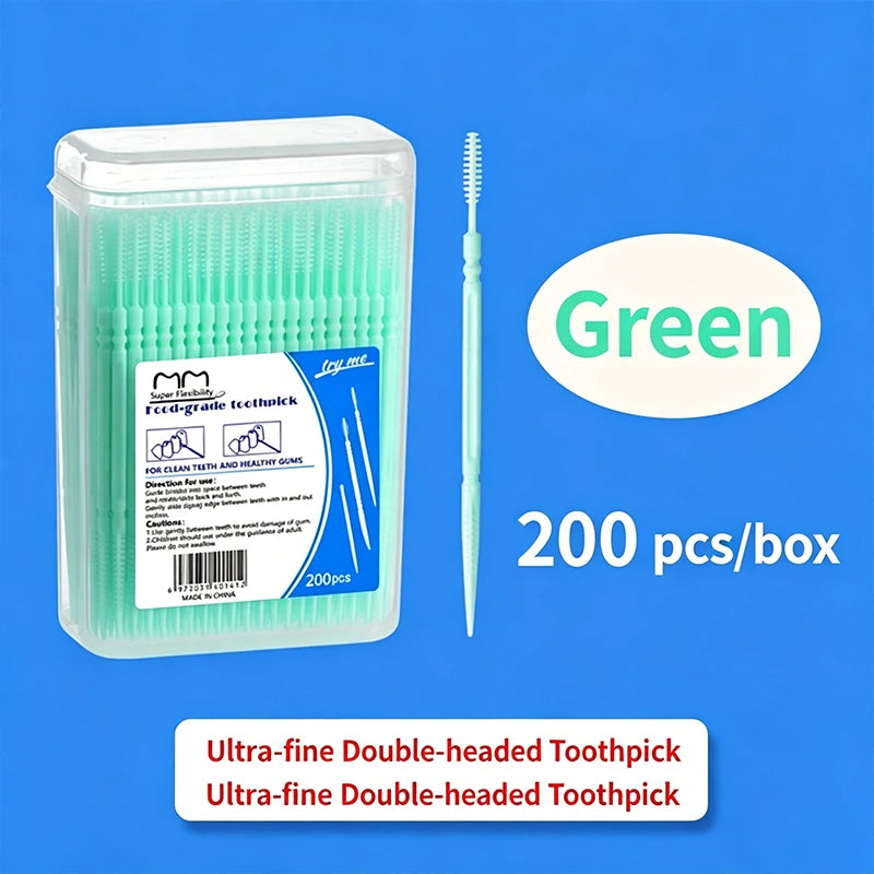 200/400/600pcs Toothpick Disposable Family Box Packed Portable Ultra Fine Pick Double Head Portable Oral Care Teeth Clean Sticks