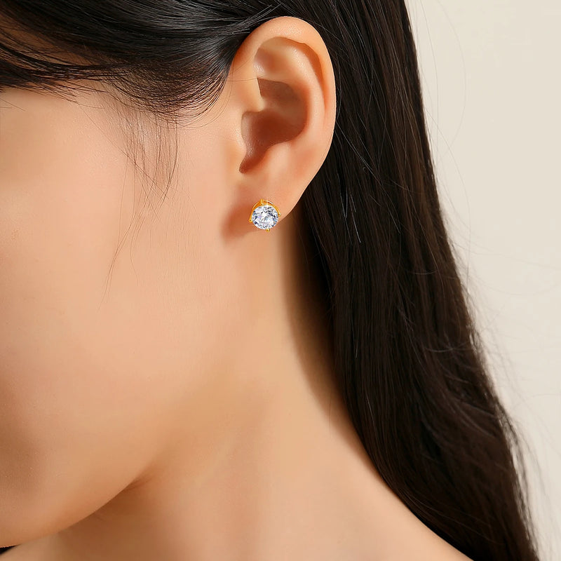 Szjinao Real Full 18k Gold Earrings AU750 Moissanite Diamond Real Gold Women Jewelry Certifid K Gold Luxurious Valentines Gifts