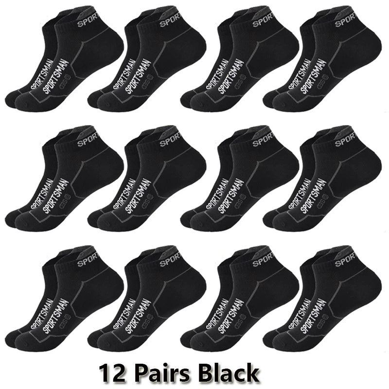 12 Pairs Summer Socks Men's Ankle Running Sports Mesh | SAMAG