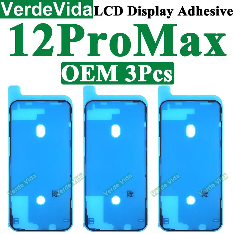 VerdeVida 3pcs OEM Screen Display Adhesive for iPhone 13 Pro Max 11 12 13 14 15 Plus XS X LCD Waterproof Glue Sticker Frame Seal