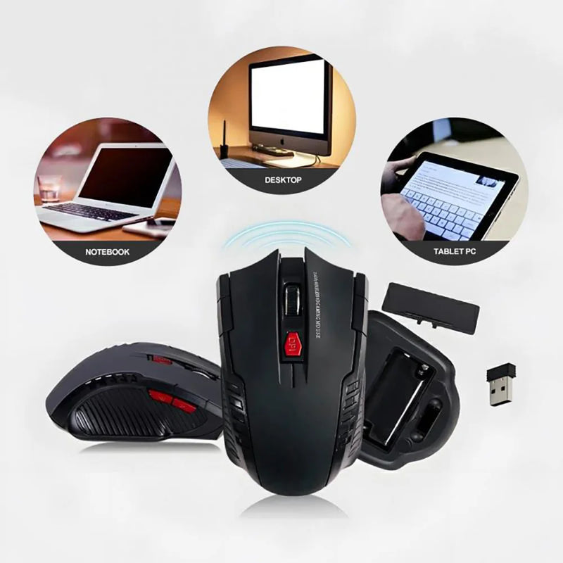 2.4G Wireless Mouse USB Receiver 6 Buttons Professional Optical Wireless Mouses USB Right Scroll Mice for Laptop PC Gamer