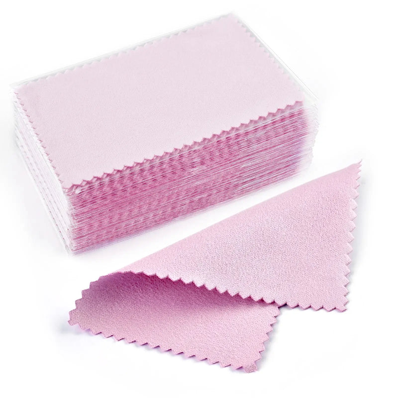 50pcs 10x6.3cm/10x6cm/8x6cm Silver Clean Polishing Cloth Soft Clean Wipe Wiping Cloth For Necklaces Rings Jewelry Clean Tools