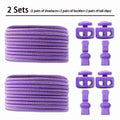 2 Pair No Tie Shoe Laces Kids Adult Quick Laces Round Elastic Shoelaces Without Ties Lock Shoelace Sneakers Shoes Accessories
