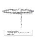 Hip Hop Men's Stainless Steel Rope Chain Bracelets,2/3/4/5mm Gold Color Adjustable Twisted Chain Wristband,Punk Casual Jewelry