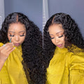300 Density 13x6 Hd Deep Wave Frontal Wig 30 34inch Glueless Wigs 100% Human Hair Water Wave Curly Lace Front Wig For Women