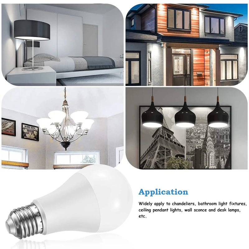 4PCS E27 E14 LED Bulb AC220V SMD2835 3W 6W 9W 12W 15W 18W 20W LED Lamp Cold Warm White Led Bulbs Indoor Lighting