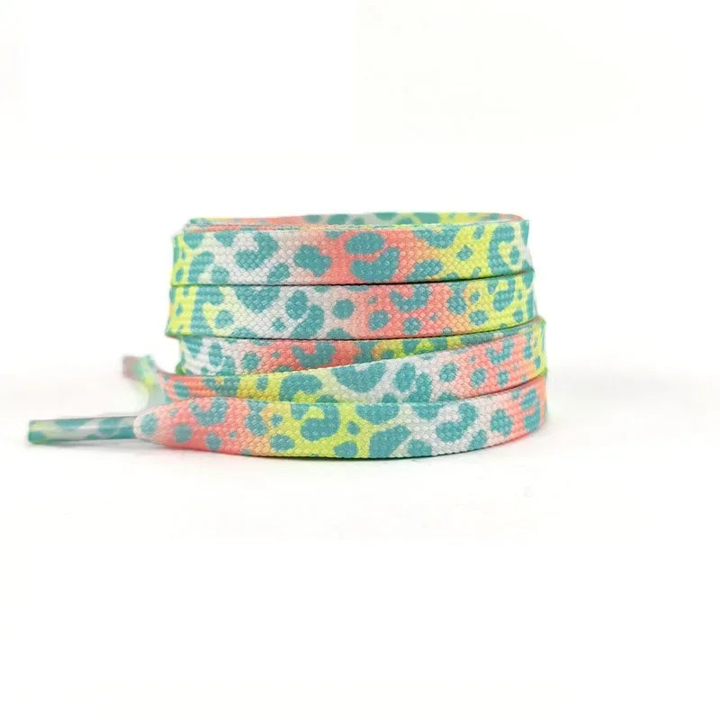 Colorful Shoelaces Leopard Print Fashion Flats Shoe Laces For Sneakers Washable Without Fading Shoes Accessories Shoestring