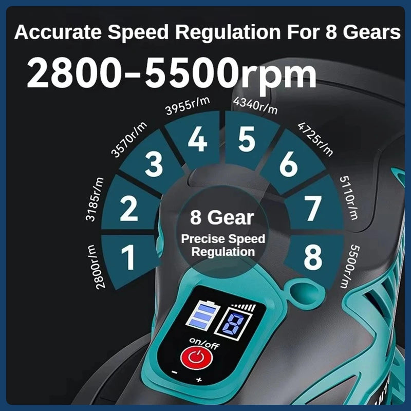 Makita 8 Gears Digital Display Cordless Car Polisher Electric Auto Waxing Polishing Machine For 18V Battery - View 3 | SAMAG