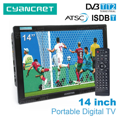 LEADSTAR 14 Inch HD Portable TV DVB-T2 ATSC ISDB-T tdt | SAMAG
