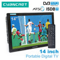 LEADSTAR 14 Inch HD Portable TV DVB-T2 ATSC ISDB-T tdt DTT Digital Analog Television Mini Small Car TV Support MP4 AC3 SD Card