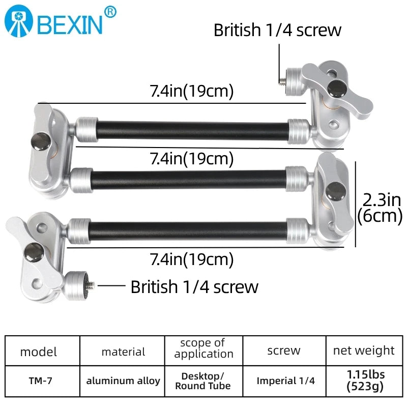 BEXIN Camera Magic Arm with Super Clip Bracket for Smartphone  Clamp Mount Tablet Webcam Studio Kits Set