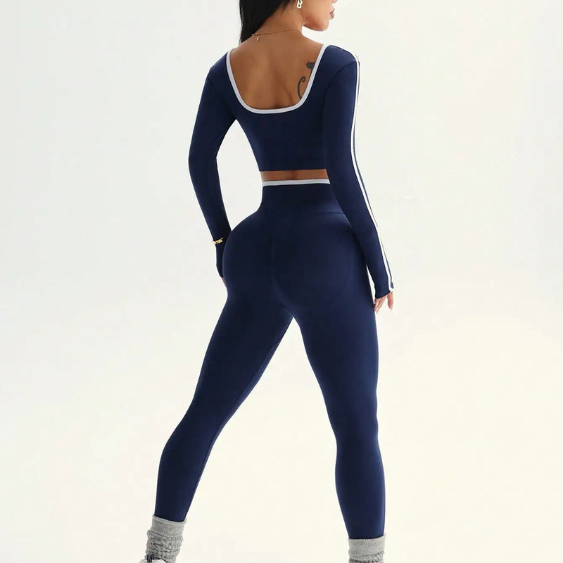 Women's Fall/Winter New Arrival Round Neck Long Sleeve Yoga Top Outdoor Sports Fitness Yoga Pants