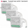 Tuya ZigBee 3.0 Smart Switch Module 10A Smart Home DIY Breaker 1 2 3 4 Gang Supports 2 Way Control Works with Alexa Google Home
