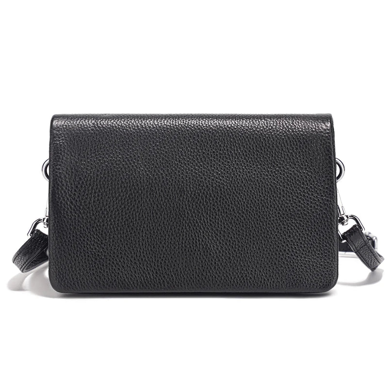 Zency New Soft Plain Color Leather Bag Multiple Pockets Women's Bag Genuine Leather Shoulder Crossbody Versatile Commuting Bag