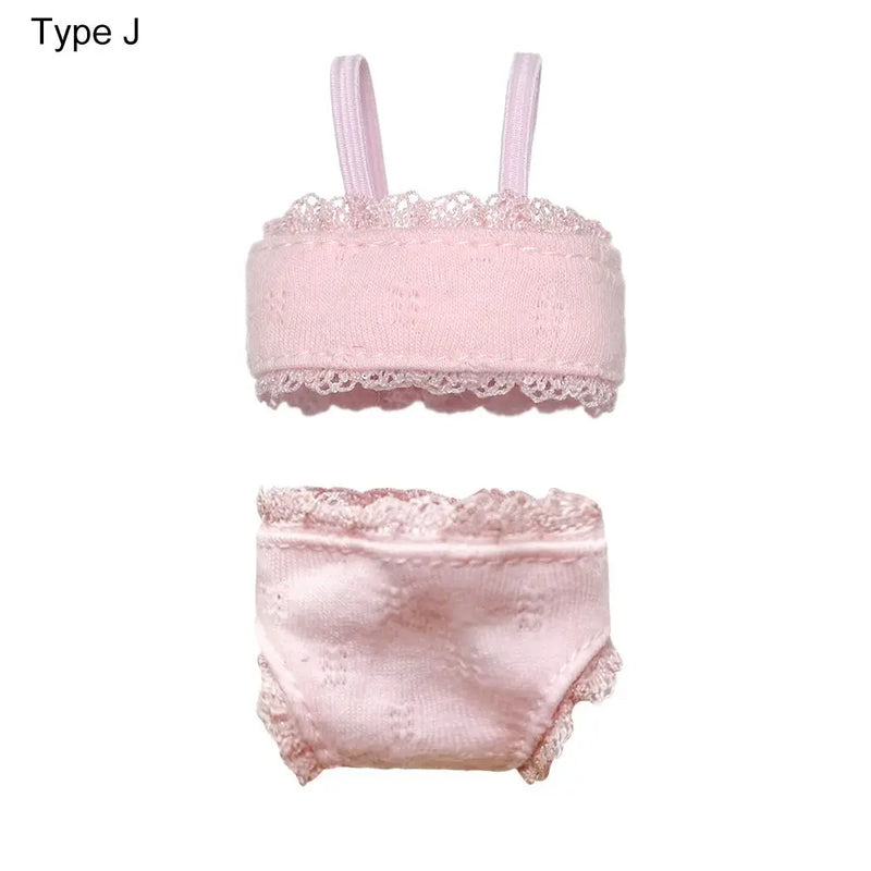 3Pcs/set Pajamas Colorful 3 In 1 Clothing Underwear Lingerie Bra Dress Lace Homewear Accessories Clothes for 1/6 Doll
