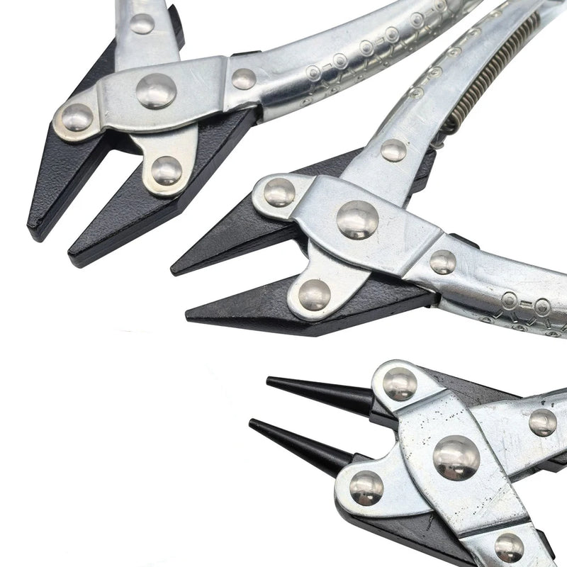 Parallel Pliers with Spring for Jewellery Clamping DIY Craft Carbon Steel Flat Sharp Round Nose Non-Slip Plier Jewelry Tools