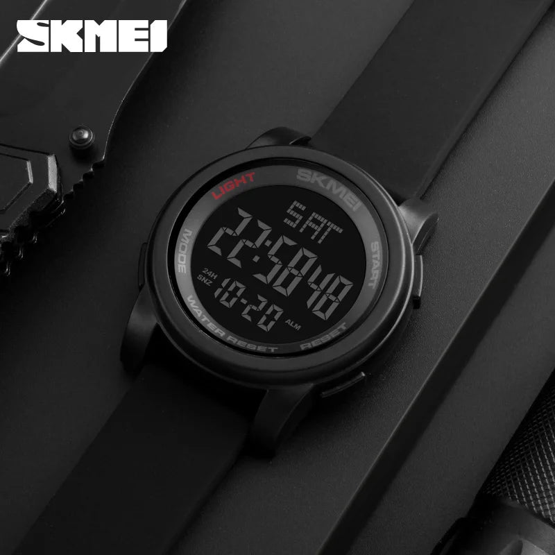 SKMEI Multifunction Back Light Display Countdown Sport Watches For Men Women Alarm 5Bar Waterproof Digital Electronic Wristwatch