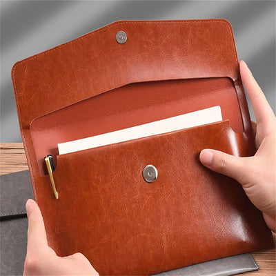 A4 A6 Leather File Folder Business Document Organiser Bag | SAMAG