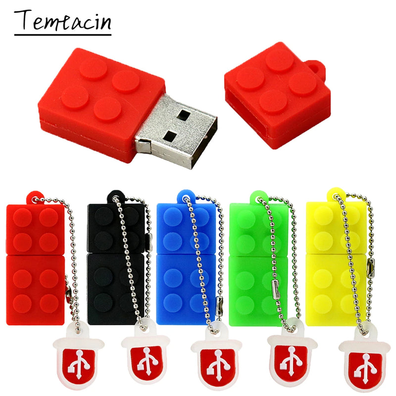 Pen Drive Building Blocks USB Stick 256GB USB Flash Drive Cle Memoria USB 16GB 32GB 64GB 128GB Children Toy Memory Flash Storage