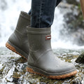 High Quality Men's Mid-Calf Rain Boots Anti-Slip Waterproof Thick Bottom Wear-Resistant Outdoor Fishing Shoes for All Seasons