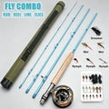 Professional Complete Fly Fishing Combo Rod Reel Floating Line Flies Stream Freshwater Trout Tackle