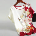 Plus Size Women's Silk Satin Blouse Spring Summer Floral | SAMAG