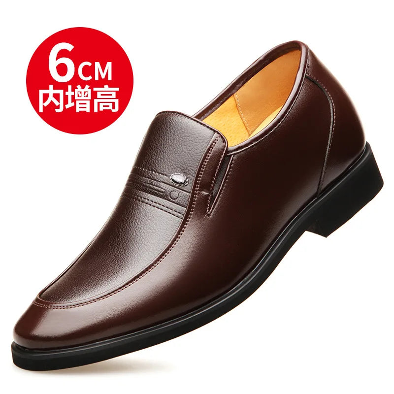 Autumn Increased 6 Cm Men Formal Shoes Hidden Heel Men's Wedding Oxfords Heighten Tall Male Dress Leather Footwear