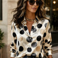 Fashionable trend women's printed cotton shirt, satin - View 3 | SAMAG