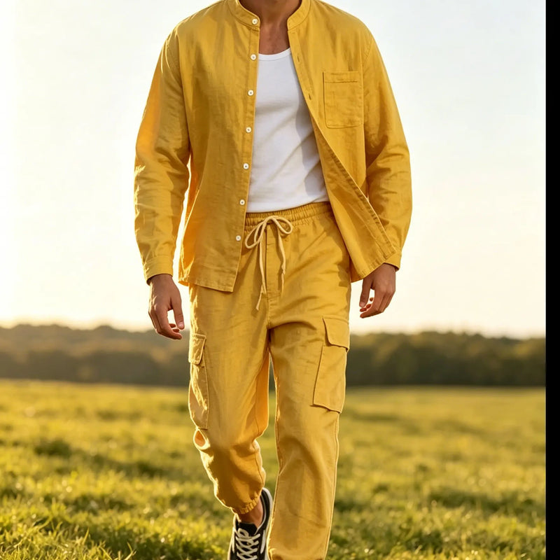 Men's Cotton Linen Summer Suit Lightweight Breathable | SAMAG