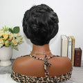 Curly Pixie Cut Wigs Human Hair Brazilian Remy Hair Short Pixie Cut Wig Human Hair Fashion Colored 1B Full Machine Wig On Sale