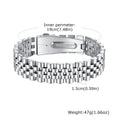 15MM Chunky Watch Band Bracelets for Men,19CM Magnetic Stainless Steel Links Wristband,Stylish Jewelry Gifts for Dad Husband Son