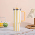 40oz Thermal Bottle With Straw Handle and Lids Drinkware Hot Cold Stainless Steel Thermos Portable Car Coffee Cups Thermal Mug