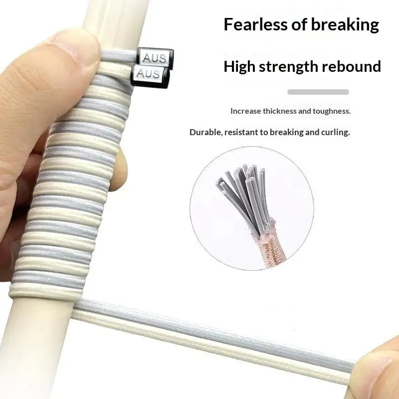 Elastic Lazy Shoelaces Thickened Round Quick Fit One Size Universal Sneaker Accessories For Adults Kids