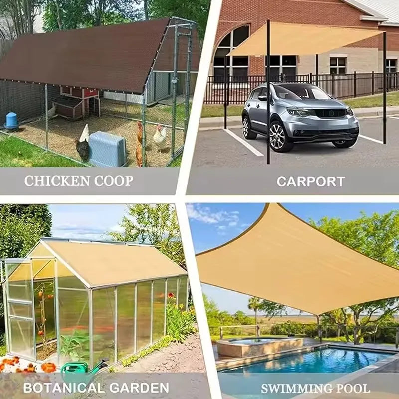 2x2m/2x4m Black Sun Shade Net Beige Shading UV Protection | SAMAG