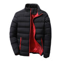 Men Parkas Autumn Winter Thickened Padded Coat Stand Collar Loose Zipper Pockets Jacket Men Overcoat Thick Warm Cotton Coat