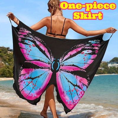 Women Sexy Beach Skirt Butterfly Print Wrap Cover Up | SAMAG