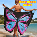 Women Sexy Beach Skirt Butterfly Print Wrap Cover Up Elegant Seaside Vacation Outfit Lightweight Summer Beachwear Fashion Soft