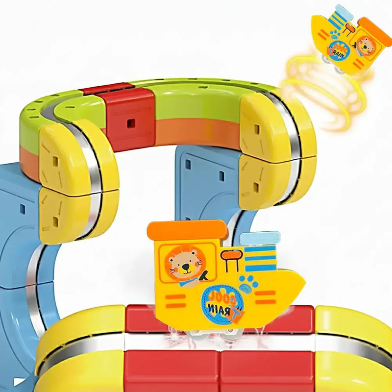 Electric Magnetic Car DIY Magic Railway Tracks High-Speed Off-road Vehicles Interactive Track Toys Accessories