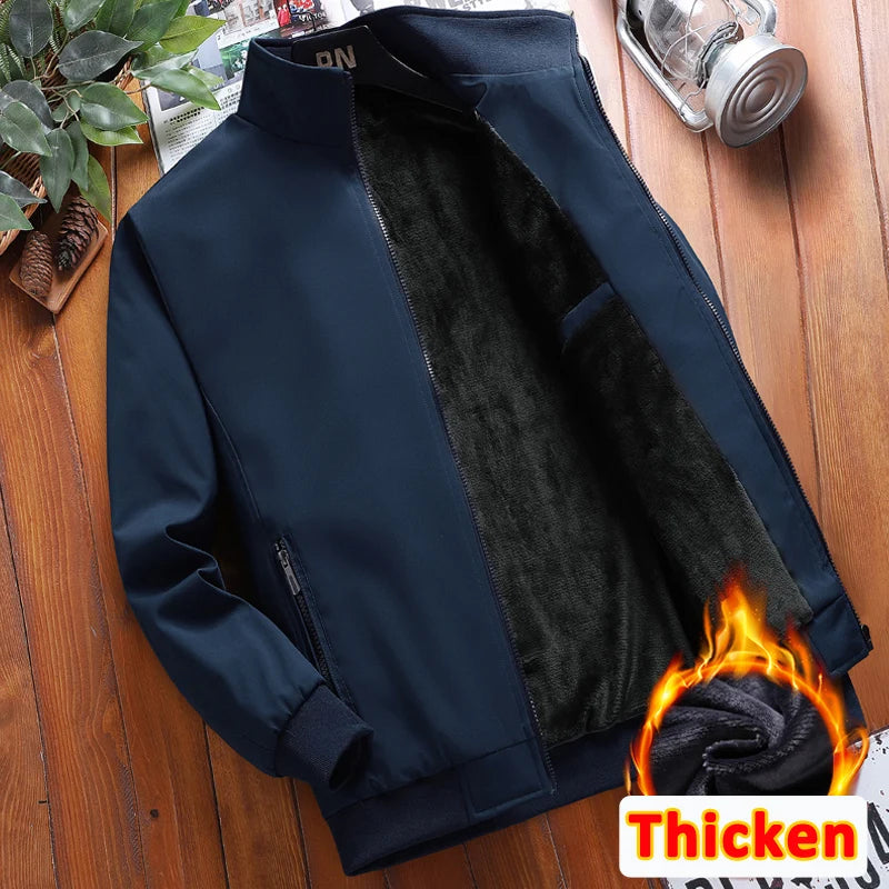 Winter Solid Color Men's Blazers Jacket Thicken Warm Parkas Men's Winter Coat Casual Business Jacket Male Office Dress Coat 3XL