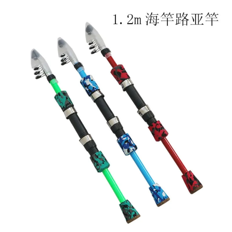 2m Kids Portable Telescopic Fishing Rod Reel Combo Kit With Simulated Soft Lures Storage Bag For Beginner Freshwater Saltwater