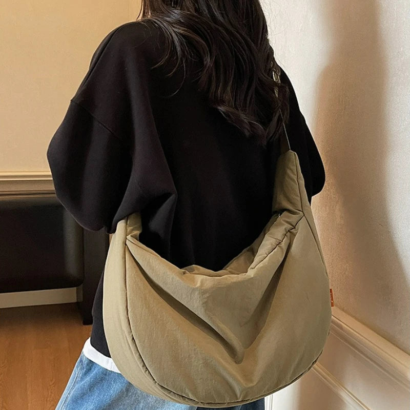 Fashion Large Capacity Hobo Bags for Women Textured Casual Crossbody Tote Bag Casual Commuter Versatile and Simple Shoulder Bag