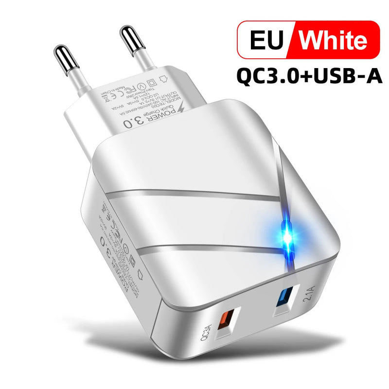 USB Charger PD Charger For iPhone 15 14 13 12 11 Xs Max Fast Charger PD3.0 QC3.0 Phone Charger Type C Tablets Charger
