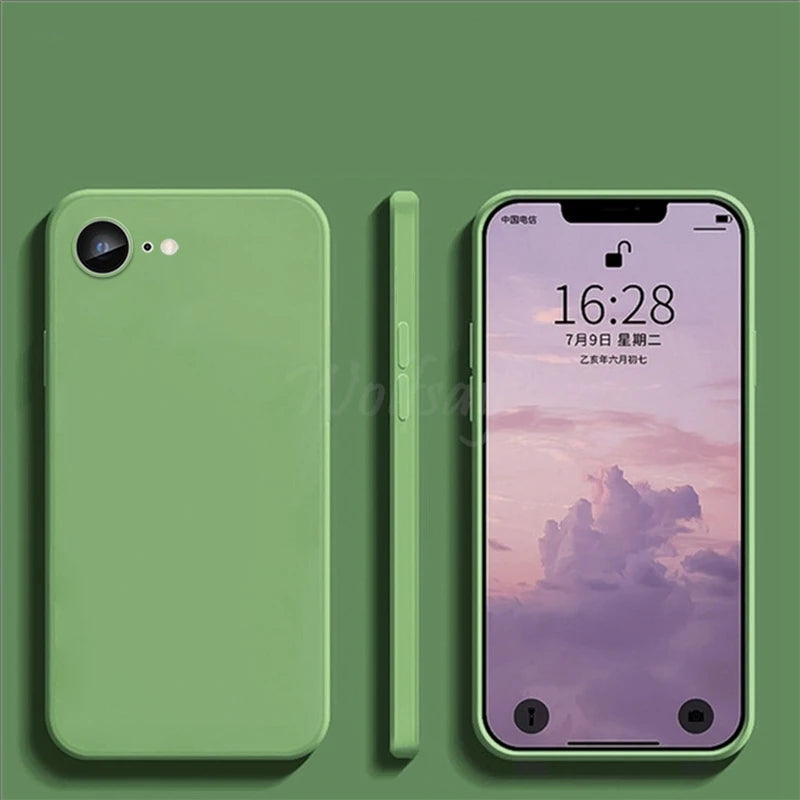 For iPhone 16e Case Liquid Silicone Plain Rubber Funda Phone Protector Case For iPhone 17e Cover For iPhone 17 E 16 E SE 4 Case