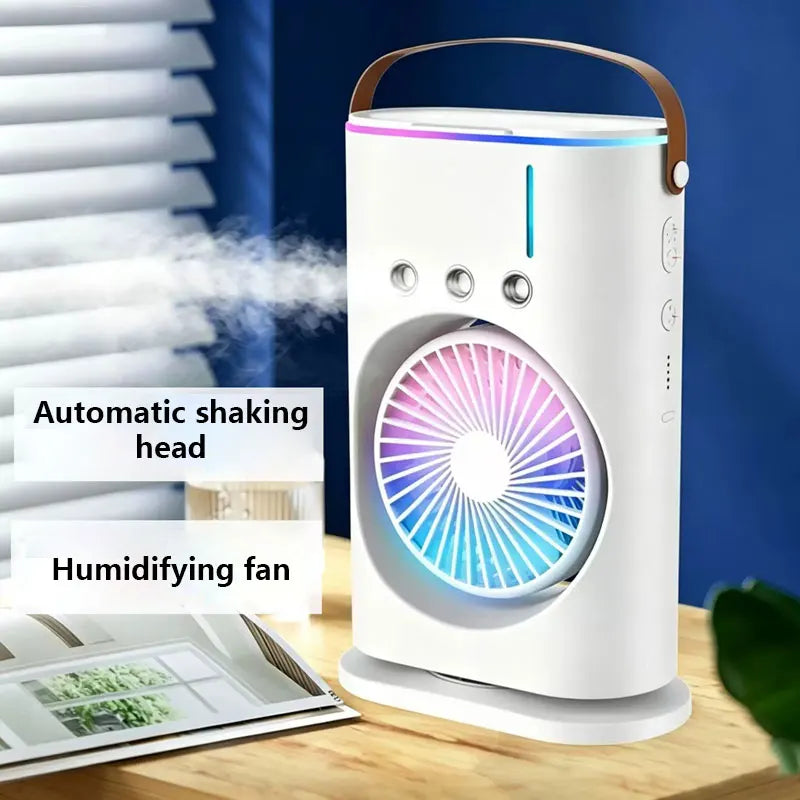 Lenovo Portable Desktop Humidifier Air Conditioner Fan Household Small Air Cooler Fan Sprays Fan For Office With Color Lighting