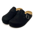 Retro Suede Leather Mule Clogs Arch Support Cork Latex Footbed Adjustable Buckle Non-Slip Indoor Outdoor Walking for Women & Men